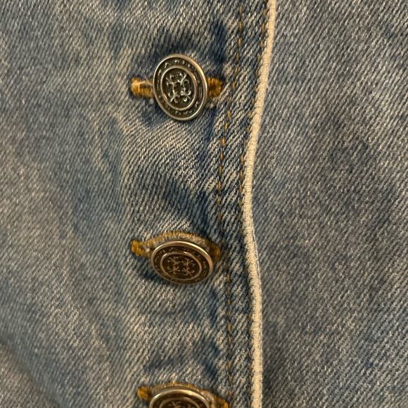 Y2K Western 100% Cotton  Denim Button Front Vest Size Large - Picture 2 of 11